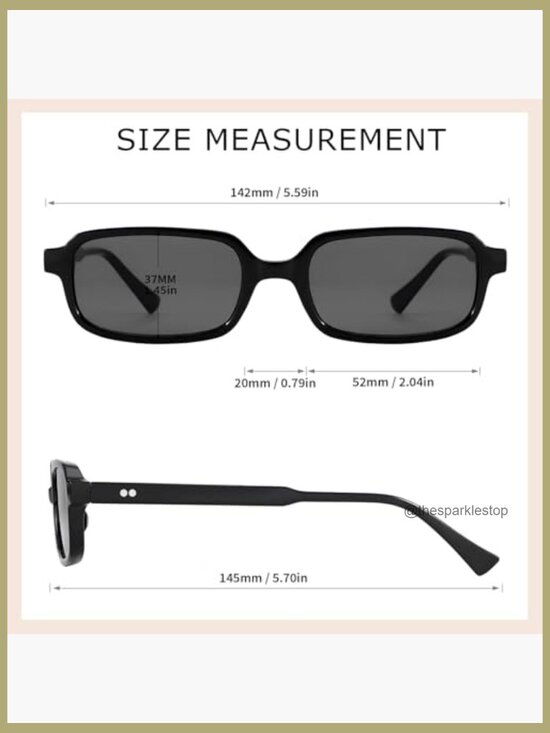 Retro Rectangle Sunglasses with UV400 Protection Narrow Frame